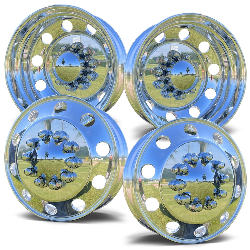 22.5x6.75 Northstar Direct Bolt-On 6-Wheel Kit  Fits 2012Present Ram 4500/5500 DRW (Mirror Polished Aluminum & Steel Duals)