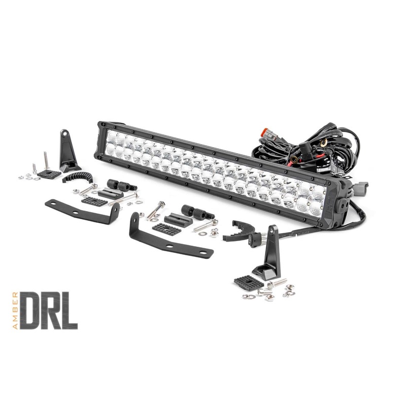 LED Light Kit | Bumper Mount | 20" Chrome Dual Row | Amber DRL | Nissan Titan XD (16-24)