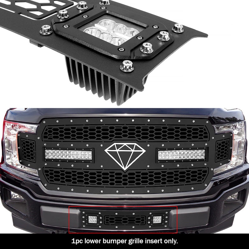 APS GR06LFD01L Lower Bumper Rivet Grille Fits 2018-2020 Ford F-150