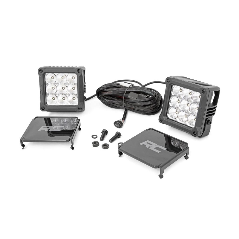 4 Inch Chrome Series LED Light Pods | Square | White DRL | Pair