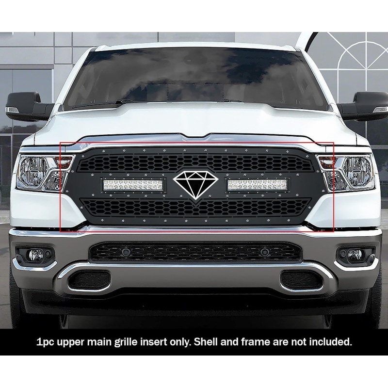 APS GR04LEE40L Main Upper Rivet Grille Fits 2019-2023 Ram 1500