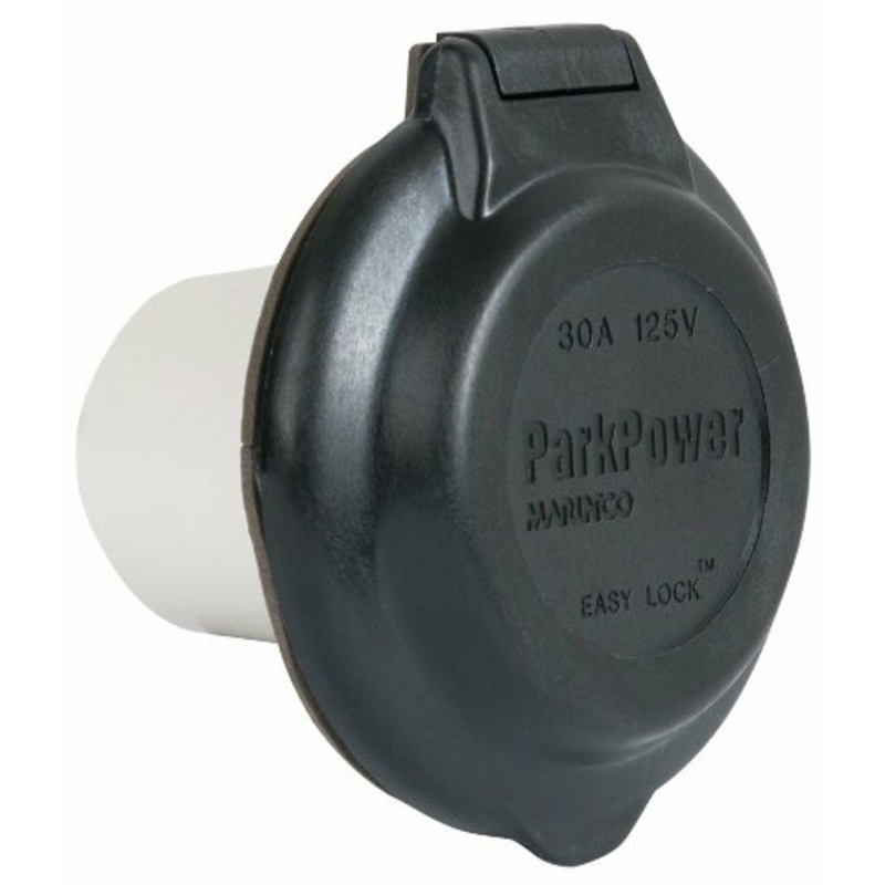 ParkPower by Marinco 304EL-BRV.BLK Inlet Contoured Compatible with RV, 30A, Black