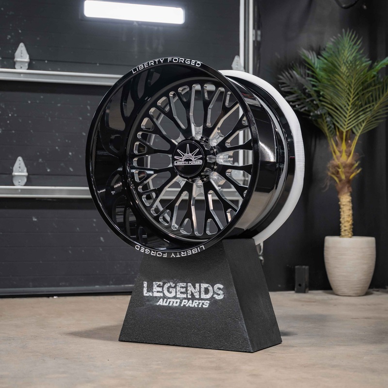 24x14 Liberty Forged LBTY01 - 8x6.5 Lug Pattern - Black and Milled (Set of 4)
