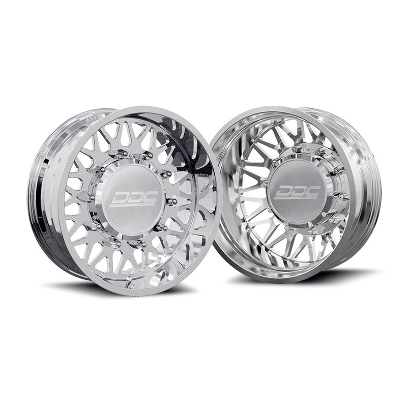 22x10 DDC Mesh Pol 05-UP FORD FORGED DUALLY SINGLE Wheels 8 Lug Set of 6 (Lug Nuts AND Billet Lug Covers Included) Fits UP to 12.50 tire