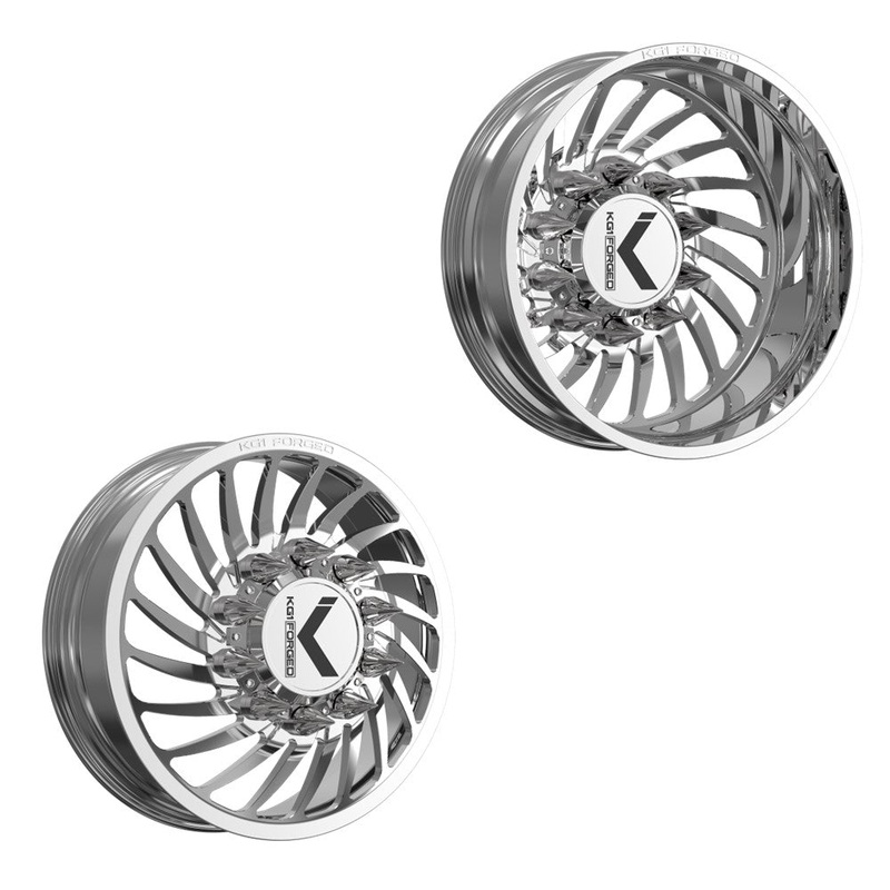 22x8.25 KG1 Forged KD023 Bender-D Polished 05-UP FORD DIRECTIONAL DUALLY Wheels 8x200 Set of 6 (Lug Nuts/Adapters Included) Fits UP to 13.50 tire