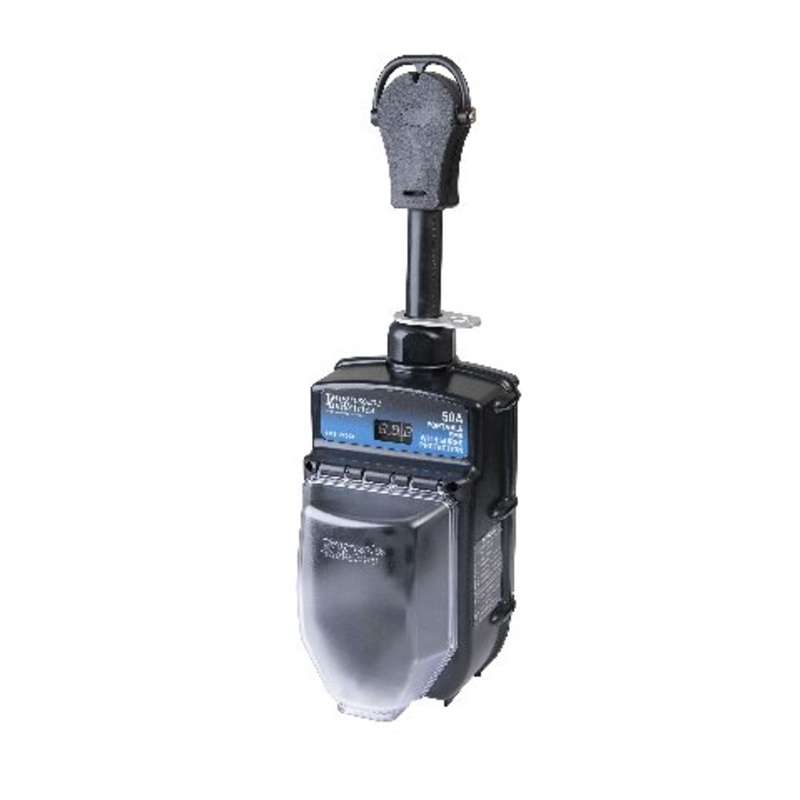 Progressive Industries Portable RV Surge Protector, 50 Amp EMS with Integrated Display, Fault Detection, and All Weather Shield Assembly - EMS-PT50X