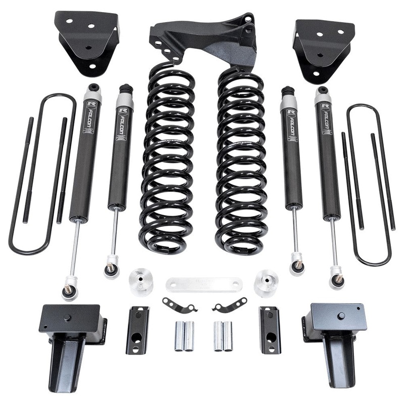 ReadyLIFT 4'' Coil Spring Lift Kit W/ Falcon 1.1 Monotube Front/Rear Shocks & Front Track Bar Bracket Fits Ford F350 Diesel 2017-2022  (W/ Camper Spring Package)