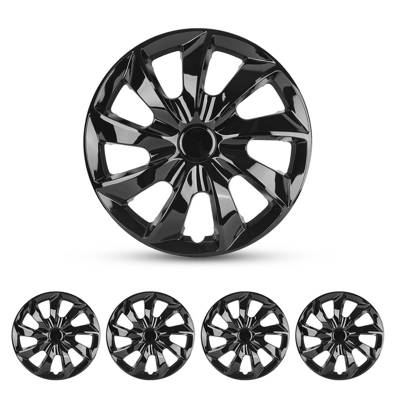 WINJET 16 inch Hubcaps Wheel Covers 5084 - Black Lacquer