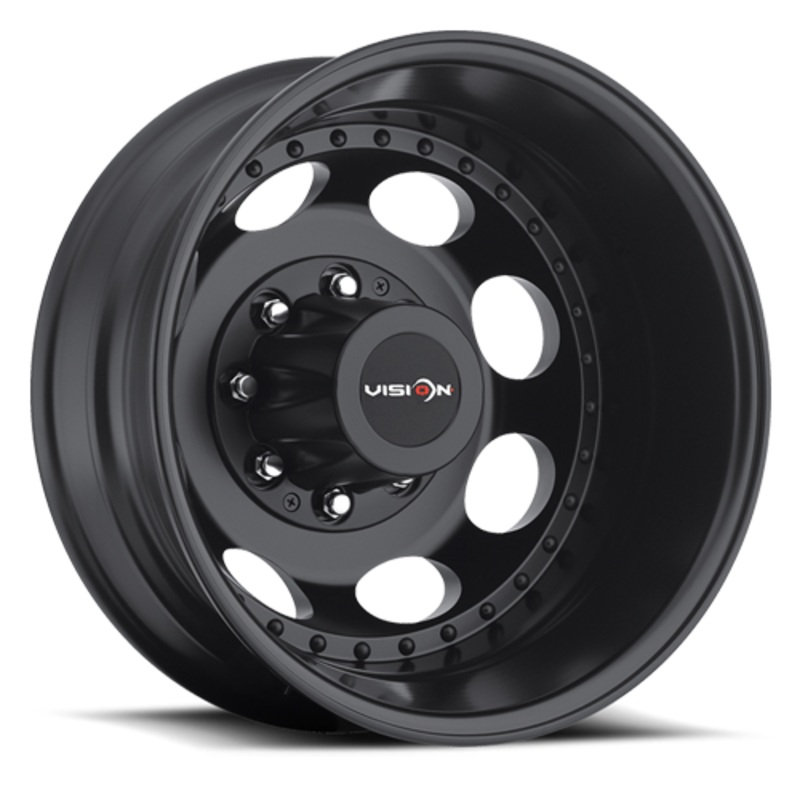 19.5x6.75 Vision Matte Black Rear 8x6.5 1999-2010 Chevy/GM 3500
