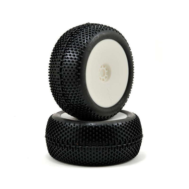 AKA EVO I-Beam 1/8 Truggy Pre-Mounted Tires (2) (White) (Soft)