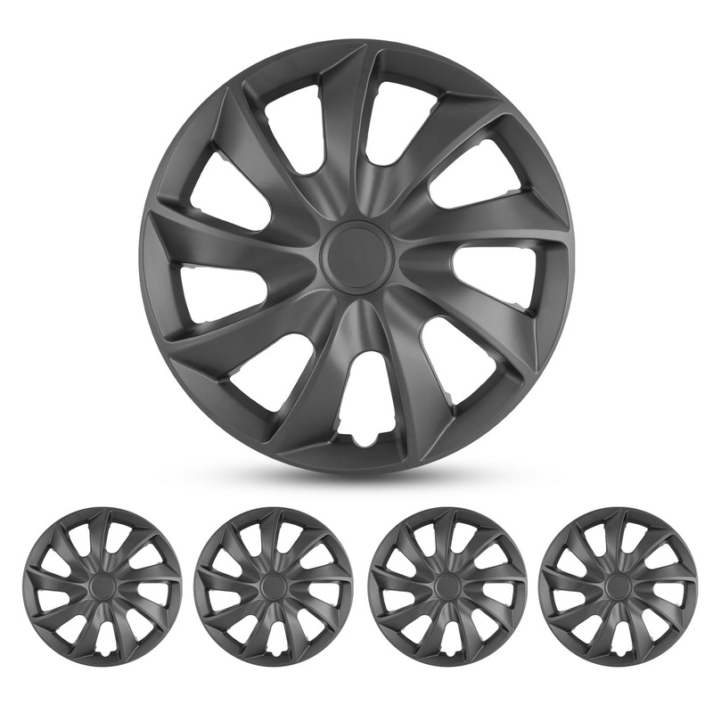 WINJET 17 inch Hubcaps Wheel Covers 5084 - Matte Black