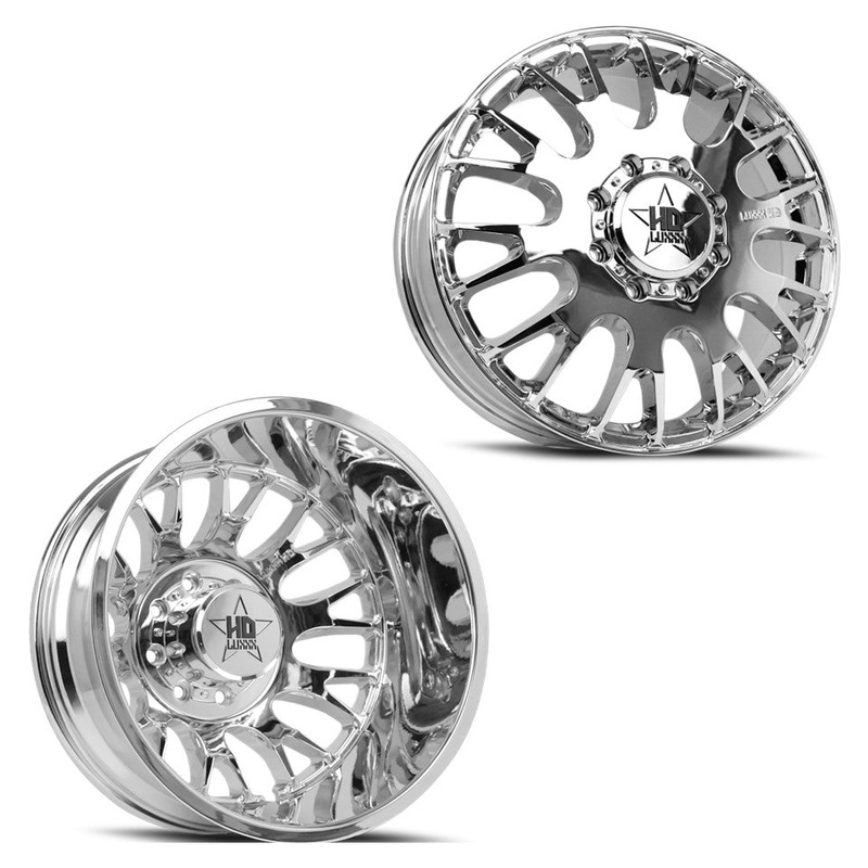 17x6.5 Luxxx LHD34 Chrome PRE-11 GM PRE-19 DODGE DUALLY Wheels 8x6.5 Set of 4 (Fits Stock Tire Sizing)