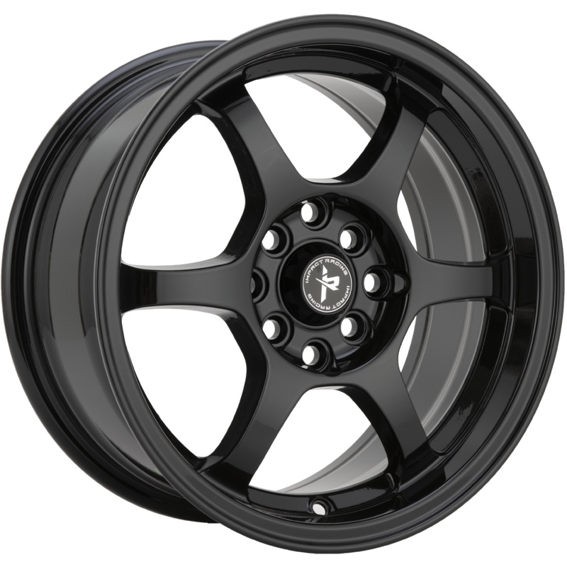 Impact Racing 15X7 Wheels 5X100/114.3 PCD 32mm Offset Gloss Black Rims