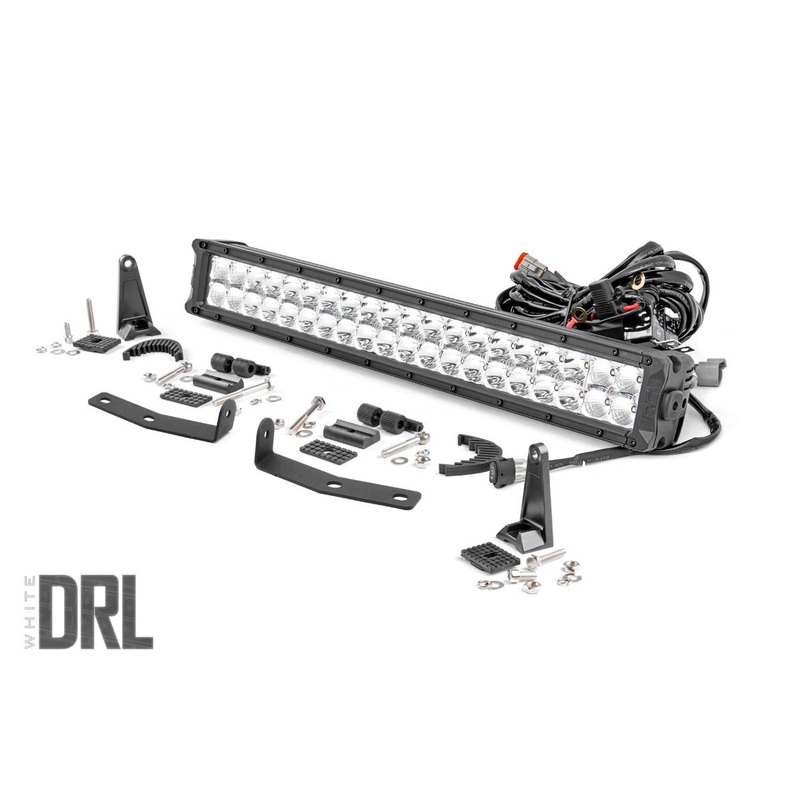 LED Light Kit | Bumper Mount | 20" Chrome Dual Row | White DRL | Nissan Titan XD (16-24)