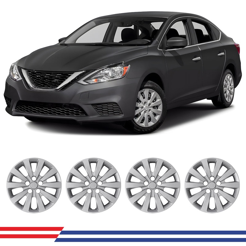 WINJET 16' Hubcaps Wheel Rims Cover for 2013-2019 NISSAN SENTRA/2011-2017 NISSAN LEAF  - Sliver