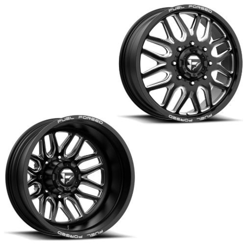20x8.25 FF66D Fuel Forged Matte Blk Mill 05-UP FORD 19-UP DODGE DUALLY Wheels 8x200 Set of 6 (Fits UP to 12.50 tire)