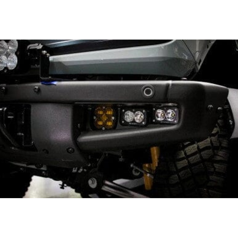 BAJA DESIGNS 2021-2024 Ford Bronco Squadron SAE/Dual S2 Sport Steel Bumper Fog Pocket LED Light Kit