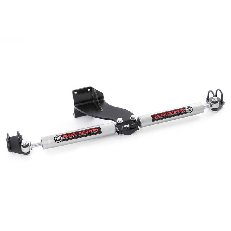 Rough Country N3 Steering Stabilizer Dual 2.5-8 Inch Lift Fits Dodge Ram 3500 4WD 2013-2024