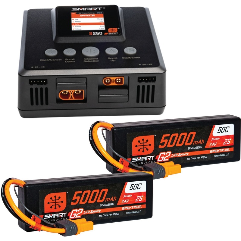 Smart Powerstage 4S Surface Bundle: (2) G2 5000mAh 2S LiPo IC5 & S250 Charger