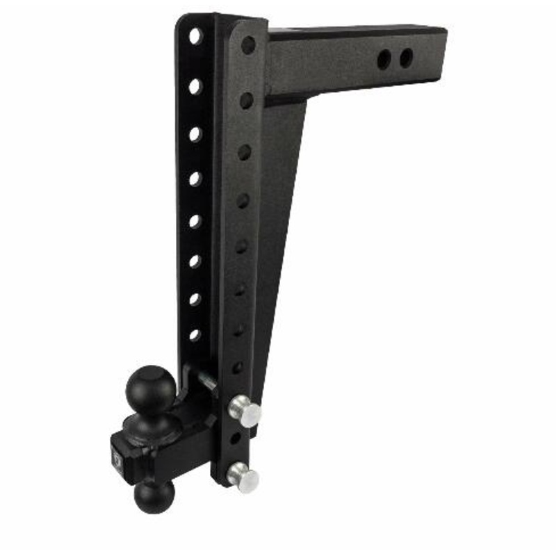 BulletProof Hitches - 2.5" Adjustable Heavy Duty Trailer Hitch (22,000 lb. Rating) - 16" Drop/Rise Trailer Hitch with 2" & 2-5/16" Dual Ball - Powder Coat, Solid Steel, Corrosion-Resistant