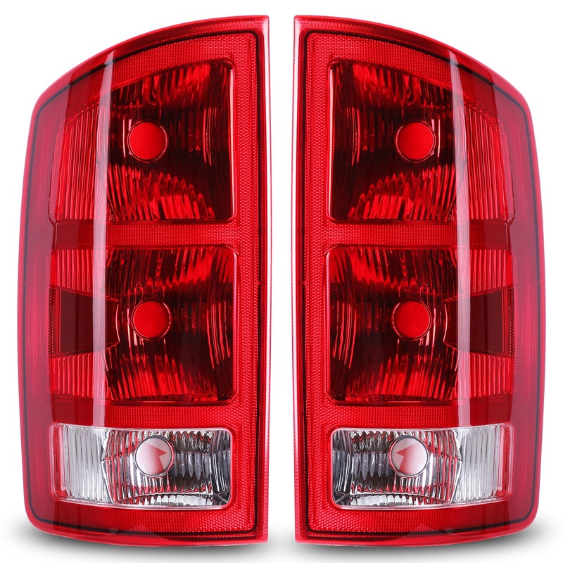 For 2002-2006 Dodge Ram 1500 2500 3500 Taillights - Chrome/ Red Lens