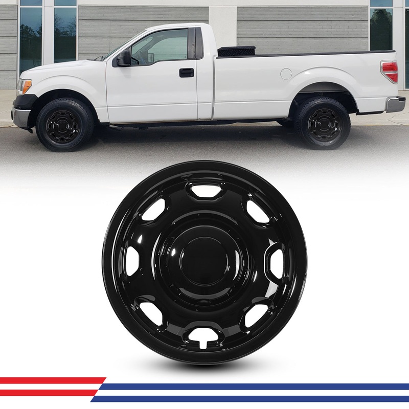 WINJET 17' Hubcaps Wheel Rims Cover for 2010-2025 Ford F-150 XL model (1pc) - Black Lacquer