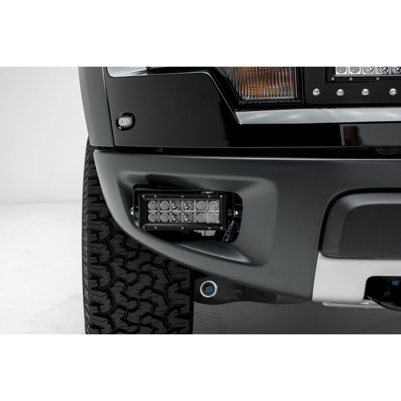 ZROADZ Z325651 Black Mild Steel Front Bumper OEM Fog LED Bracket Fits 2010-2014 Ford F-150 Raptor