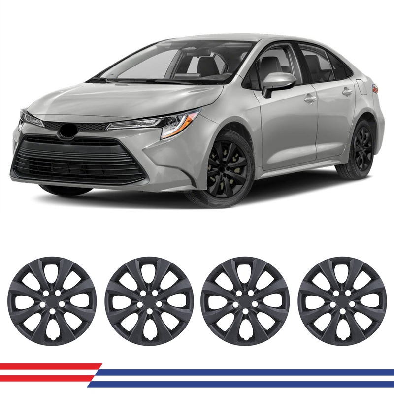 WINJET 16' Hubcaps Wheel Rims Cover for 2009-2024 TOYOTA COROLLA/2009-2014 TOYOTA MATRIX - Matte Black
