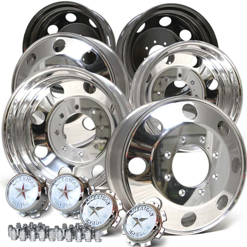 19.5x6.75 American Force Dually Wheels  Direct Bolt Kit for Ford '98-'04 F-350 (8x170mm)