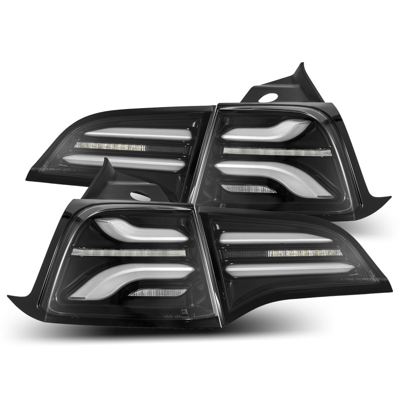 20-24 Tesla Model Y (With Stock Amber Turn Signal) PRO-Series LED Tail Lights Jet Black