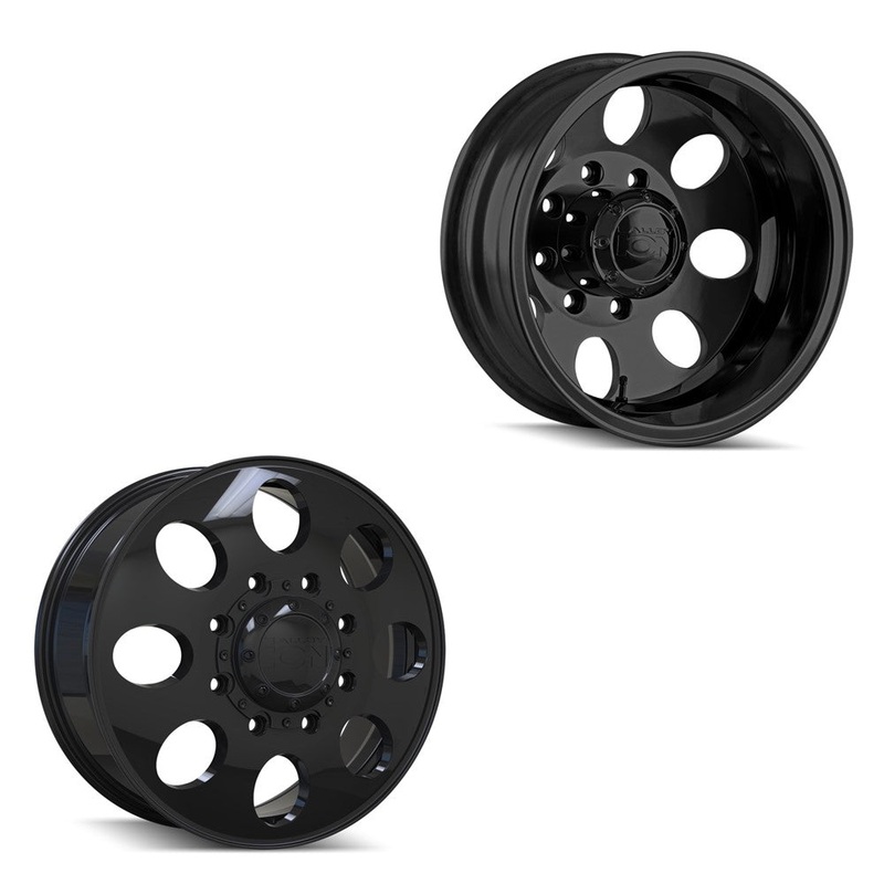 20x8.25 Ion 167 Gloss Black PRE-11 GM PRE-19 DODGE DUALLY Wheels 8x6.5 Set of 6 (Fits UP to 12.50 tire)