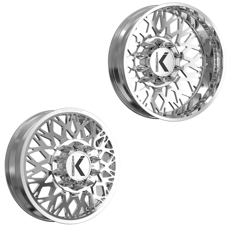 24x8.25 KG1 Forged KD056 Elevate Polished 19-UP DODGE DUALLY Wheels 8x200 Set of 6 (Lug Nuts/Adapters Included) Fits up to 13.50 tire
