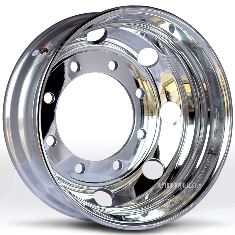 19.5 x 7.5 Alcoa 8 Lug Rear Mirror Polish Aluminum Wheel