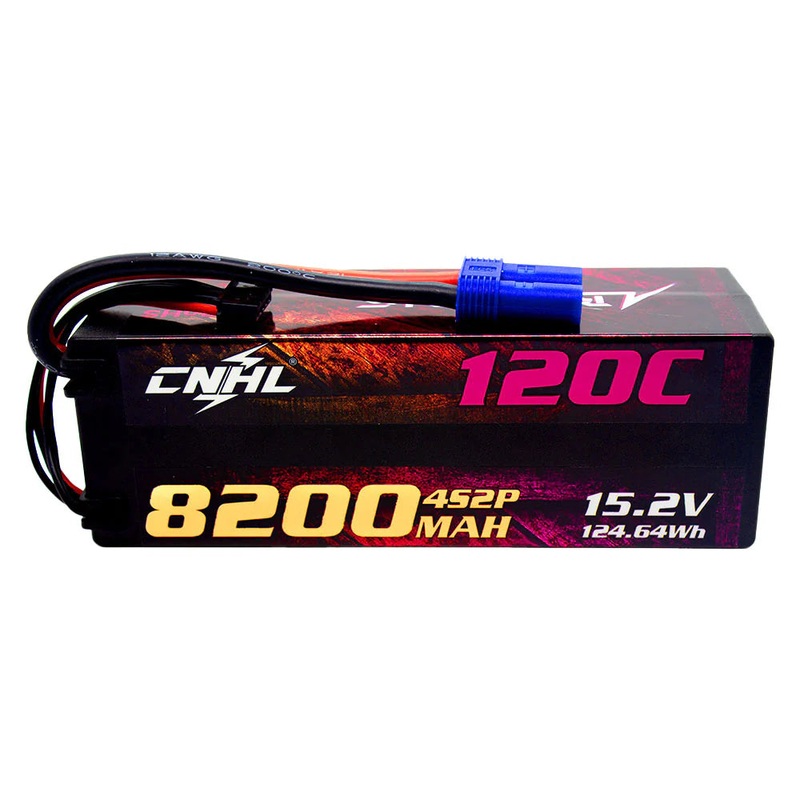 CNHL Racing Series LIHV 8200mAh 15.2V 4S 120C HV Hard Case Lipo Battery with EC5 Plug For RC Racing