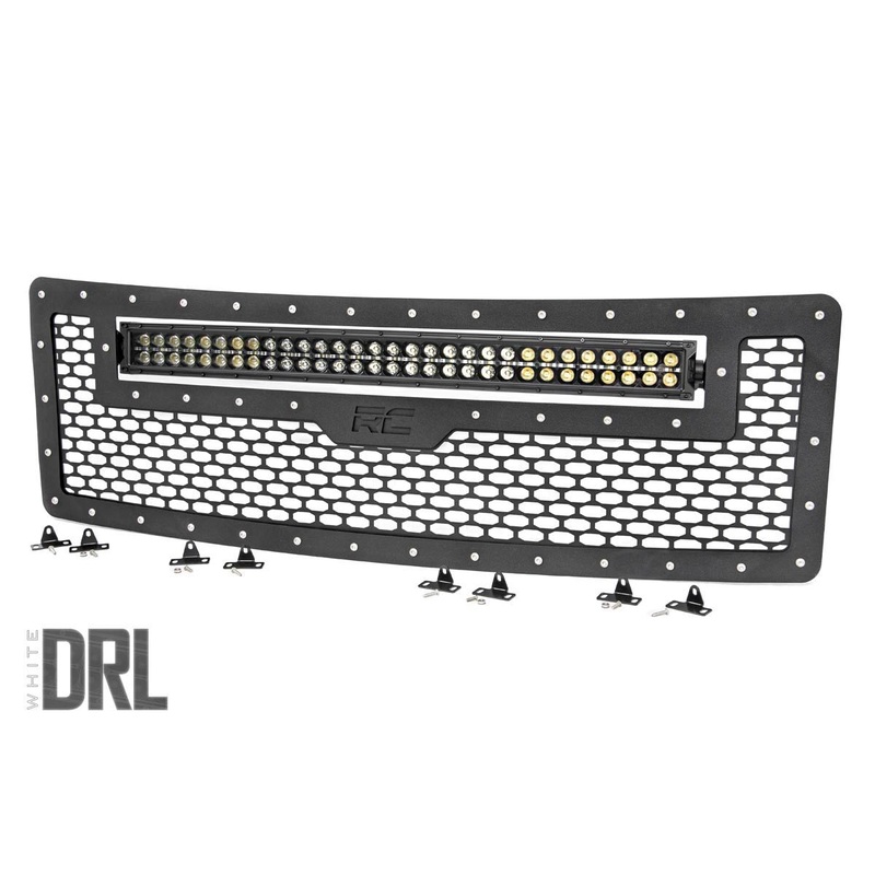 Mesh Grille | 30" Dual Row LED | Black | White DRL | Ford F-150 (09-14)