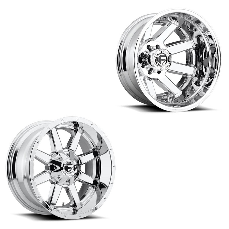 17x9 Fuel D536 Maverick Chrome Plated 19-UP DODGE DUALLY SUPER SINGLE Wheels 8x6.5/8x200 Set of 4 (Fits Stock Tire Sizing)
