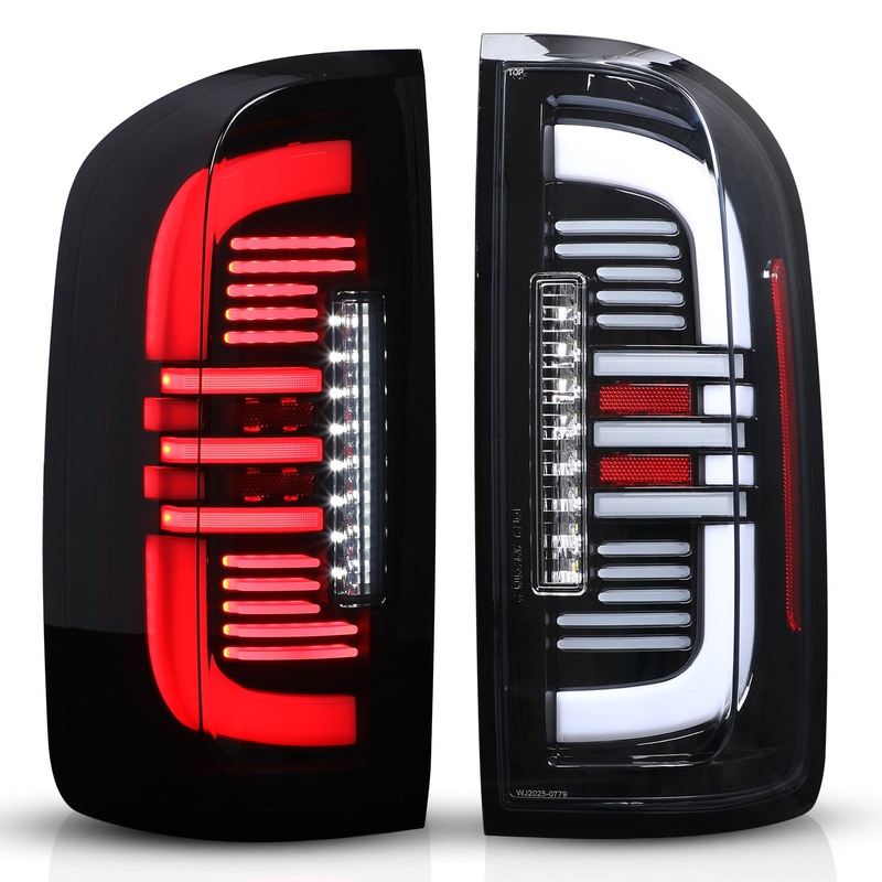For 2015-2022 GMC Canyon LED Sequential Turn Signals Taillights - Glossy Black / Clear