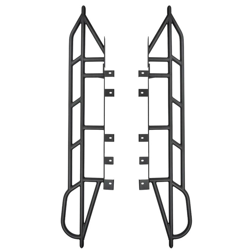 WESTCOTT DESIGNS 2024-2025 Toyota Tacoma Long Bed 0 Degree Angle Rock Sliders - Black Powder Coated Finish