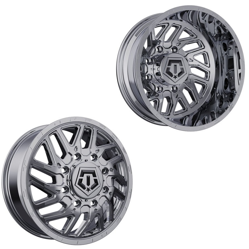 17x6.5 TIS 544C Chrome Plated PRE-11 GM PRE-19 DODGE DUALLY Wheels 8x6.5 Set of 4 (Fits Stock Tire Sizing)