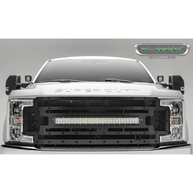 T-REX Grilles 6315371-BR Black Mild Steel Small Mesh Grille Fits 2017-2019 Ford F-250 F-350 F-450 F-550