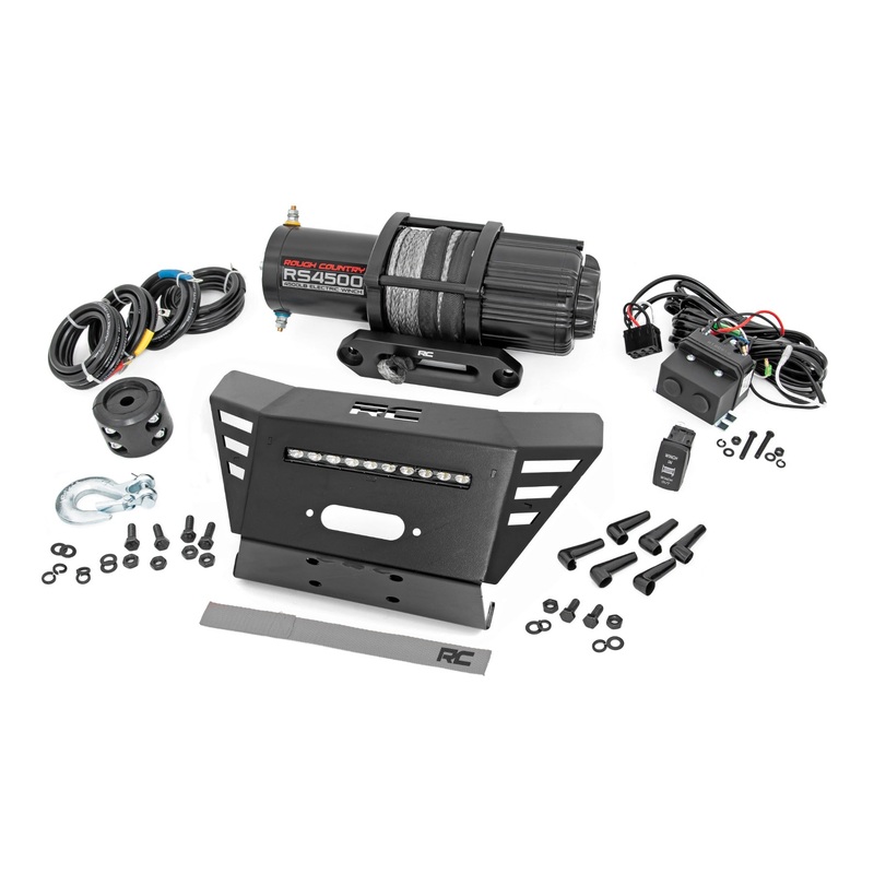 Winch Plate | 4500-LB Winch | 10" Black Slimline | Honda Pioneer 520