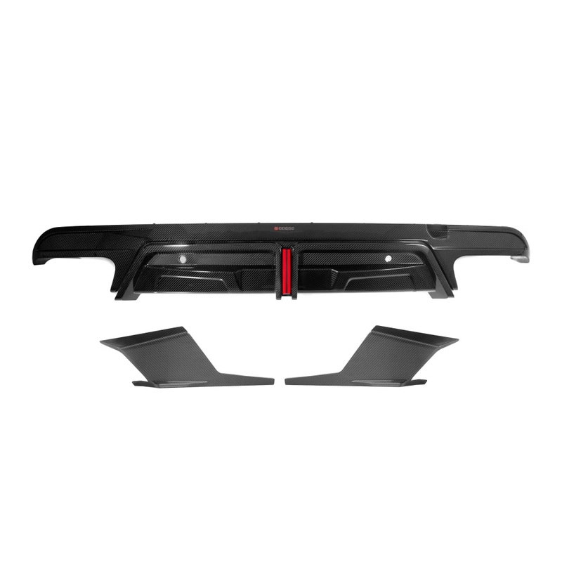 2019+ BMW X5M Carbon Fiber 3 Piece Rear Diffuser with Brake Light | F95