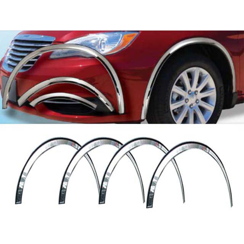 Molded Stainless Steel Wheel Well Fender Trim Molding 6 Pc