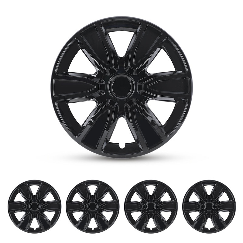 WINJET 14 inch Hubcaps Wheel Covers 5087 - Black Lacquer