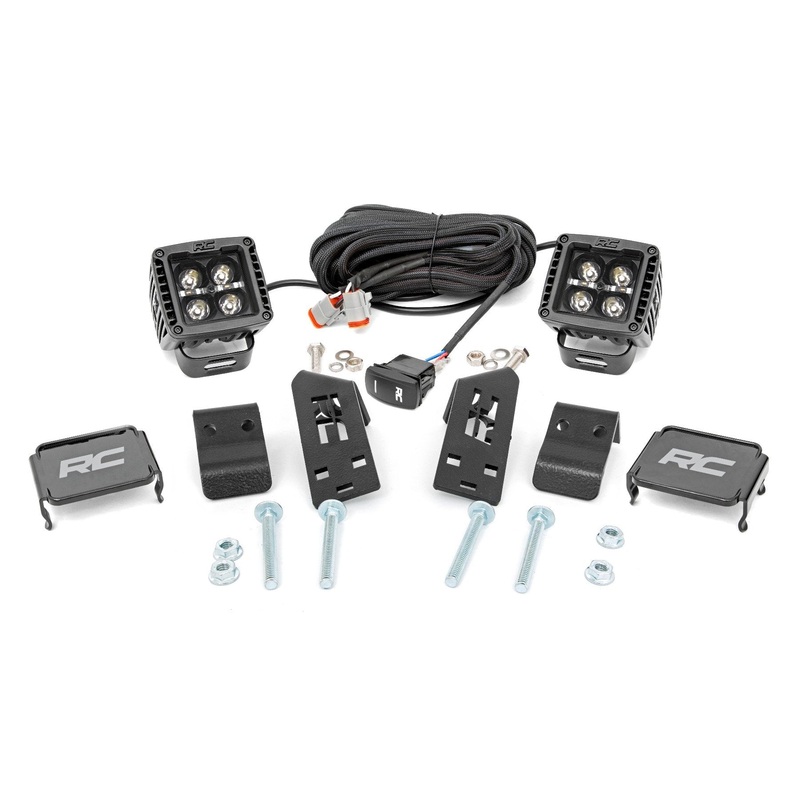 LED Light | A Pillar Mount | 2" Black Pair | White DRL | Polaris RZR PRO XP