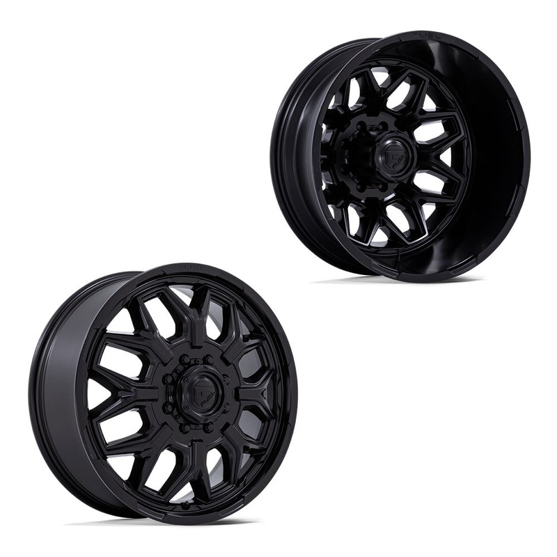 20x8.25 Fuel Off-Road D871 Flux Blackout 11-UP GM DUALLY Wheels 8x210 Set of 6 (Fits UP to 13.50 tire)