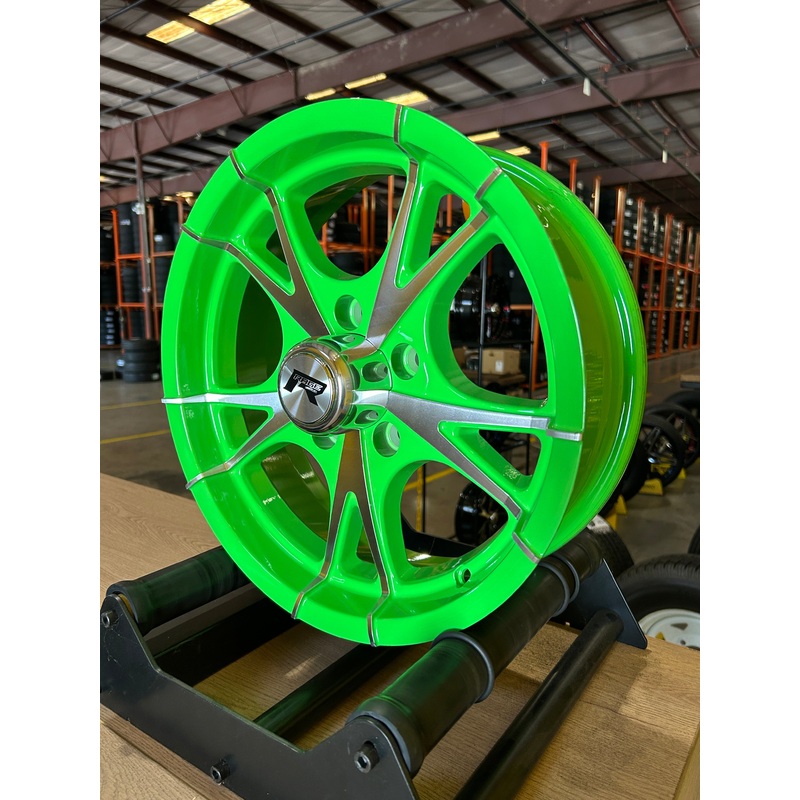 RHINO ALUMINUM TRAILER RV WHEEL CW515 15X5, 5X4.5 5 LUG GREEN MACHINE