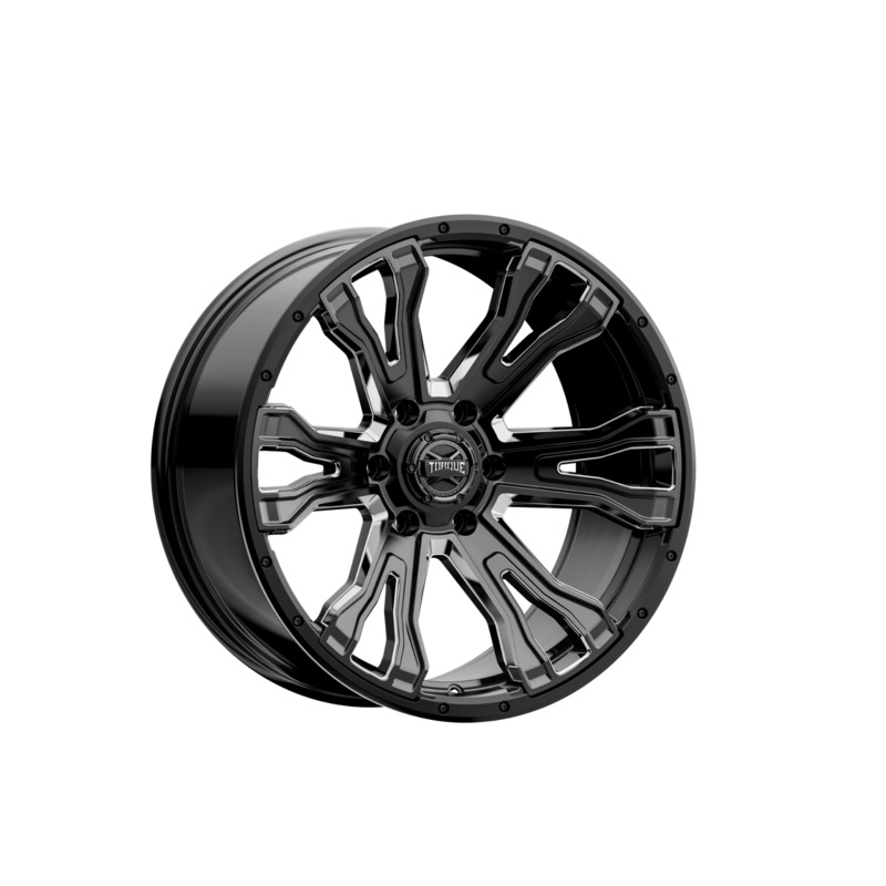 Torque Prime | Gloss Black w/Milled Accent | 20x9 | 6x5.5 | -12mm