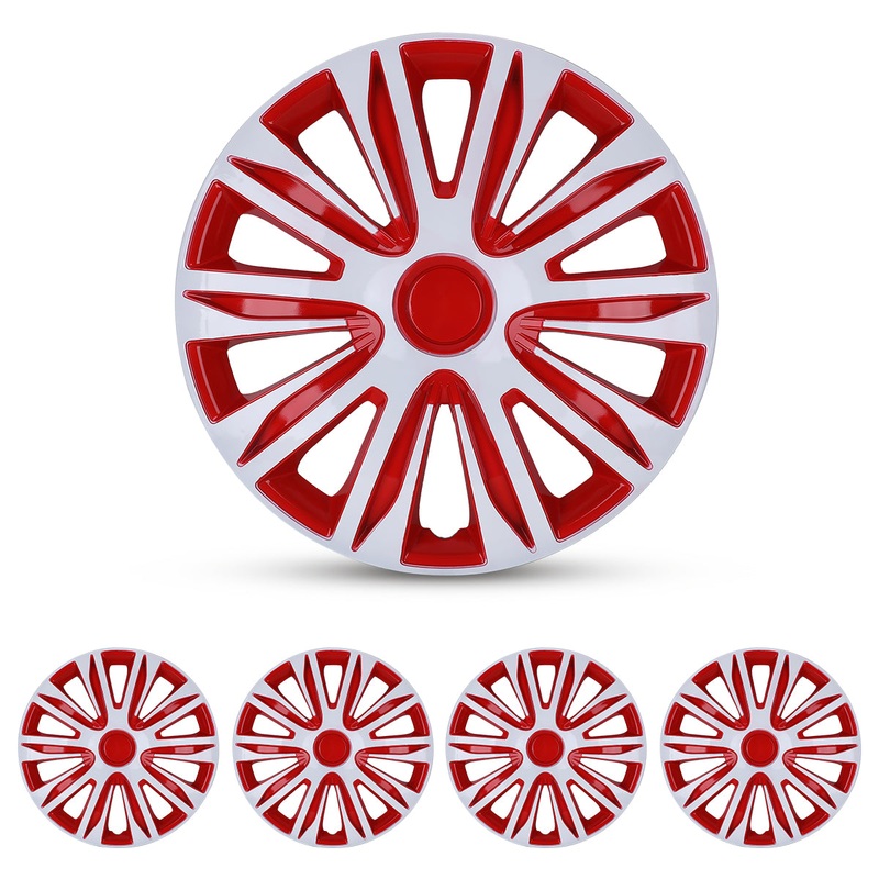 WINJET 16 inch Hubcaps Wheel Covers 5083 - White & Red