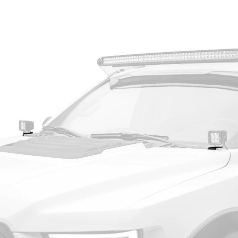 ZROADZ Ditch Hood Hinge LED Mounting Bracket - Compatible with Ford  F150 - to Mount (2) 3 Inch LED Pod Lights - Mild Steel Gloss Black - Bolt-On Easy Installation - PN #Z365711 2018-2020
